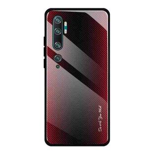 For Xiaomi CC9 Pro Texture Gradient Glass Protective Case(Red)