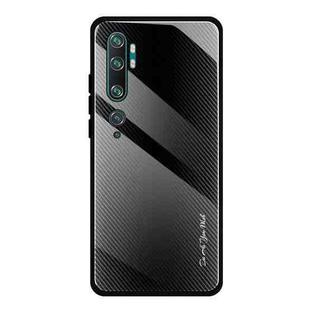 For Xiaomi CC9 Pro Texture Gradient Glass Protective Case(Black)