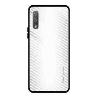 For Huawei Honor 9x Texture Gradient Glass Protective Case(White)