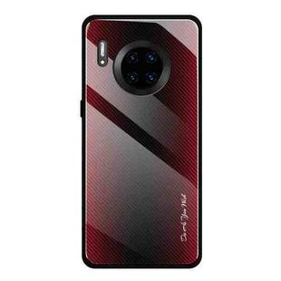 For Huawei Mate 30 Pro Texture Gradient Glass Protective Case(Red)