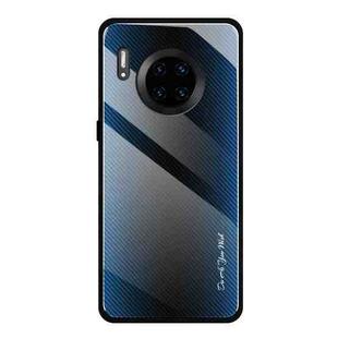 For Huawei Mate 30 Pro Texture Gradient Glass Protective Case(Blue)