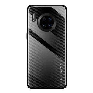 For Huawei Mate 30 Pro Texture Gradient Glass Protective Case(Black)