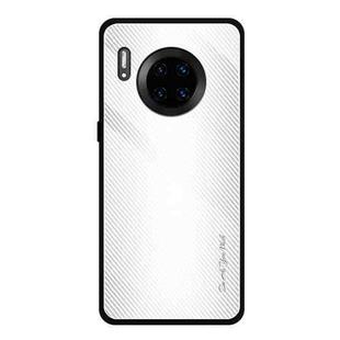 For Huawei Mate 30 Pro Texture Gradient Glass Protective Case(White)
