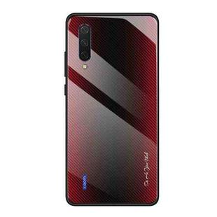 For Xiaomi CC9 / A3 Lite Texture Gradient Glass Protective Case(Red)