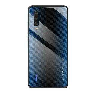 For Xiaomi CC9 / A3 Lite Texture Gradient Glass Protective Case(Blue)