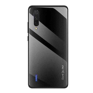 For Xiaomi CC9 / A3 Lite Texture Gradient Glass Protective Case(Black)