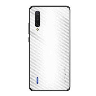 For Xiaomi CC9 / A3 Lite Texture Gradient Glass Protective Case(White)