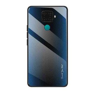 For Huawei Nova 5i Pro Texture Gradient Glass Protective Case(Blue)