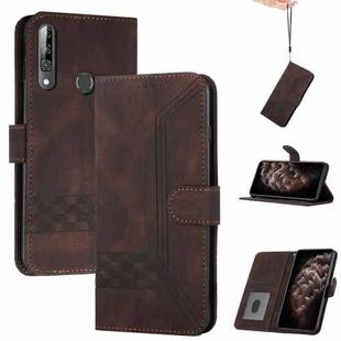 For LG W31 / W31+ Cubic Skin Feel Flip Leather Phone Case(Dark Brown)