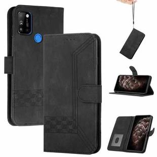 For LG W41 / W41+ Cubic Skin Feel Flip Leather Phone Case(Black)