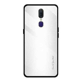 For OPPO F11 / A9 Texture Gradient Glass Protective Case(White)