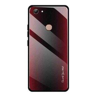 For Vivo Y83 Texture Gradient Glass Protective Case(Red)