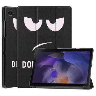 For Samsung Galaxy Tab A8 2021 Painted Leather Tablet Case with 3-Fold Holder(Big Eye Me)