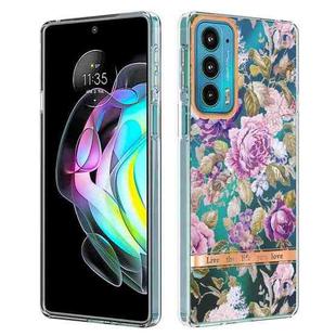 Flowers and Plants Series IMD TPU Phone Case For Motorola Edge 20(Purple Peony)