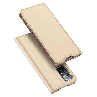 For Xiaomi Redmi Poco M4 Pro 5G/Redmi Note 11S/11T 5G/Redmi Note 11 DUX DUCIS Skin Pro Series Shockproof Horizontal Flip Leather Phone Case(Gold)