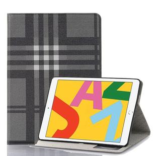 For iPad 10.2 / 10.5 Plaid Texture Horizontal Flip Leather Case with Holder & Card Slots & Wallet(Grey)