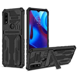 For Motorola G Pure Armor Card PC + TPU Phone Case(Black)