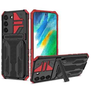For Samsung Galaxy S22 5G Armor Card PC + TPU Phone Case(Red)