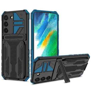 For Samsung Galaxy S22 5G Armor Card PC + TPU Phone Case(Blue)