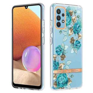 For Samsung Galaxy A32 4G Flowers and Plants Series IMD TPU Phone Case(Blue Rose)
