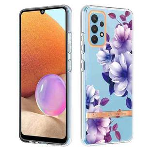For Samsung Galaxy A32 4G Flowers and Plants Series IMD TPU Phone Case(Purple Begonia)