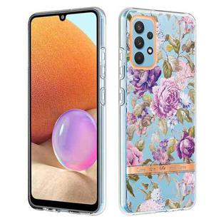 For Samsung Galaxy A32 4G Flowers and Plants Series IMD TPU Phone Case(Purple Peony)