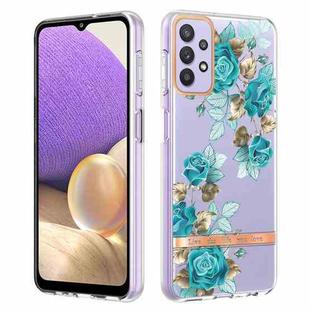 For Samsung Galaxy A32 5G Flowers and Plants Series IMD TPU Phone Case(Blue Rose)