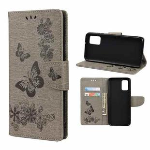 For Xiaomi Redmi Note 11 Pro Butterfly Embossed Horizontal Flip Leather Phone Case with Card Slot & Holder(Grey)