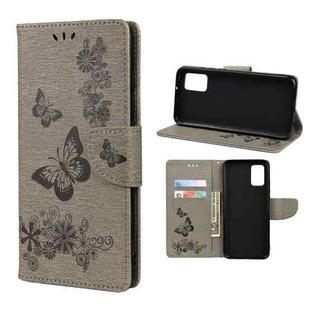 For Xiaomi Redmi Note 11 5G Butterfly Embossed Horizontal Flip Leather Phone Case with Card Slot & Holder(Grey)