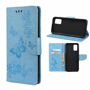 For Xiaomi Redmi Note 11 5G Butterfly Embossed Horizontal Flip Leather Phone Case with Card Slot & Holder(Blue)