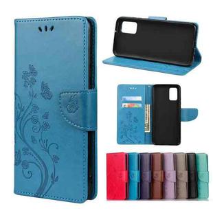 For Xiaomi Redmi Note 11 Pro Butterfly Flower Pattern Horizontal Flip Leather Phone Case with Card Slot & Holder(Blue)
