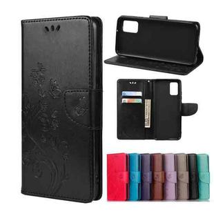 For Xiaomi Redmi Note 11 Butterfly Flower Pattern Horizontal Flip Leather Phone Case with Card Slot & Holder(Black)