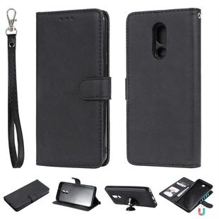 For LG Stylo 5 Solid Color Horizontal Flip Protective Case with Holder & Card Slots & Wallet & Photo Frame & Lanyard(Black)