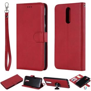 For Huawei Mate 10 Lite Solid Color Horizontal Flip Protective Case with Holder & Card Slots & Wallet & Photo Frame & Lanyard(Red)