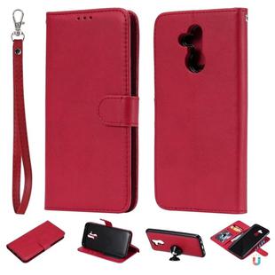 For Huawei Mate 20 Lite Solid Color Horizontal Flip Protective Case with Holder & Card Slots & Wallet & Photo Frame & Lanyard(Red)