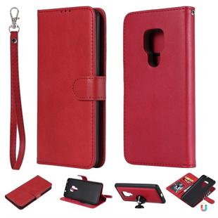 For Huawei Mate 20 Solid Color Horizontal Flip Protective Case with Holder & Card Slots & Wallet & Photo Frame & Lanyard(Red)