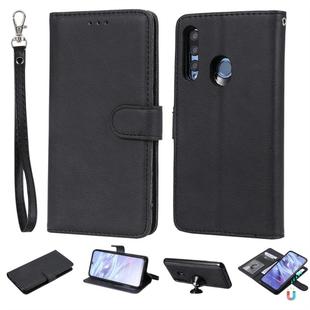 For Huawei Honor 10i Solid Color Horizontal Flip Protective Case with Holder & Card Slots & Wallet & Photo Frame & Lanyard(Black)