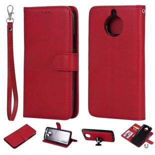 For Motorola Moto G5s Solid Color Horizontal Flip Protective Case with Holder & Card Slots & Wallet & Photo Frame & Lanyard(Red)