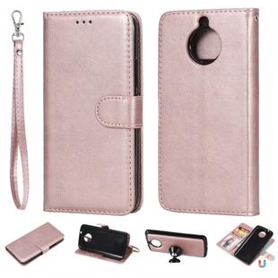 For Motorola Moto G5s Solid Color Horizontal Flip Protective Case with Holder & Card Slots & Wallet & Photo Frame & Lanyard(Rose Gold)