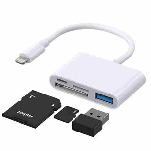 JOYROOM S-H142 4 in 1 8 Pin to SD / TF Card + 8 Pin Charge + USB Interface OTG Camera Reader Adapter, Compatible with IOS 13(White)