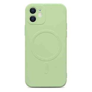 For iPhone 12 mini Liquid Silicone Full Coverage Magsafe Phone Case (Green)