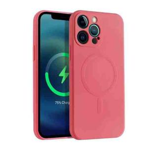 For iPhone 12 Pro Max Liquid Silicone Full Coverage Magsafe Phone Case(Red)