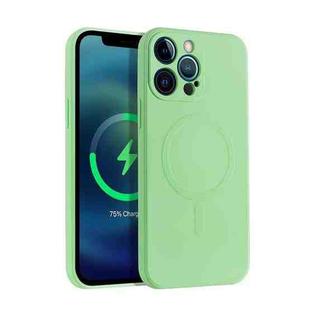 For iPhone 11 Pro Max Liquid Silicone Full Coverage Magsafe Phone Case (Green)