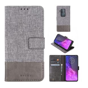 For Motorola Moto One Pro MUMXA MX102 Horizontal Flip Canvas Stitching Leather Case with Holder & Card Slots & Wallet(Grey)