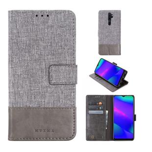 For OPPO A9 2020 MUMXA MX102 Horizontal Flip Canvas Stitching Leather Case with Holder & Card Slots & Wallet(Grey)