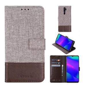 For OPPO A9 2020 MUMXA MX102 Horizontal Flip Canvas Stitching Leather Case with Holder & Card Slots & Wallet(Brown)