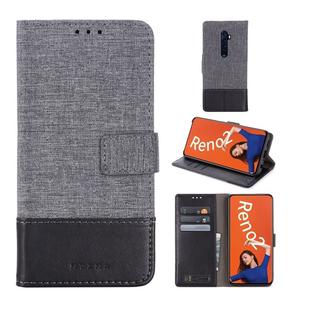 For OPPO Reno2 MUMXA MX102 Horizontal Flip Canvas Stitching Leather Case with Holder & Card Slots & Wallet(Black)