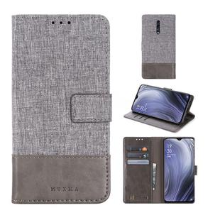 For OPPO Reno Z MUMXA MX102 Horizontal Flip Canvas Stitching Leather Case with Holder & Card Slots & Wallet(Grey)