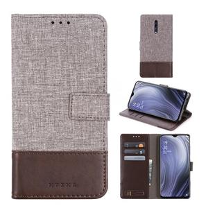 For OPPO Reno Z MUMXA MX102 Horizontal Flip Canvas Stitching Leather Case with Holder & Card Slots & Wallet(Brown)