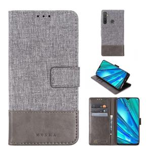 For OPPO Realme 5 Pro MUMXA MX102 Horizontal Flip Canvas Stitching Leather Case with Holder & Card Slots & Wallet(Grey)